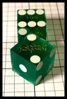 Dice : Dice - Casino Dice - Sands Regency Green Casino - Gambler Supply Feb 2014